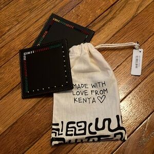 NEW Black Beaded Coasters from Kenya